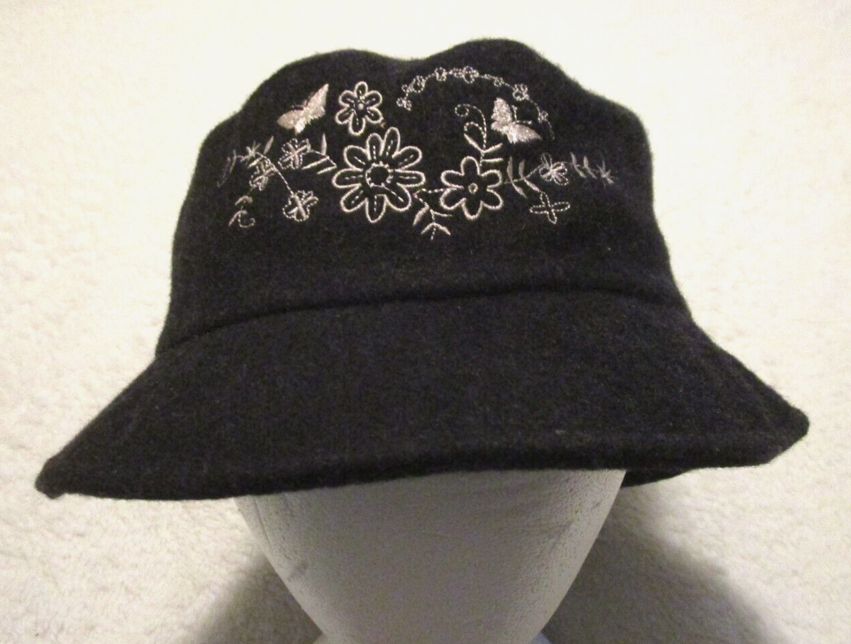 Vintage Smart Set Gray 100% Wool w/Cotton Lining Embroidered