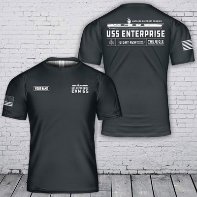 Custom Name USS Enterprise CVN-65 3D Patriotic T-Shirt Hoodie