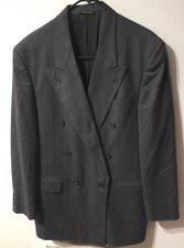 Hugo Boss 100 Wool Gray Dual Vent Sport Stitched Lapel Blazer Jacket 44R