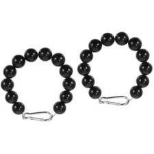 2 Pack Flag Pole Beaded Retainer Ring Chain Flagpole Fixing Rope Parts Rings