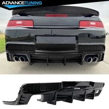 Fits 14-15 Chevy Camaro Ikon Style Gloss Black Rear Bumper Diffuser - PP