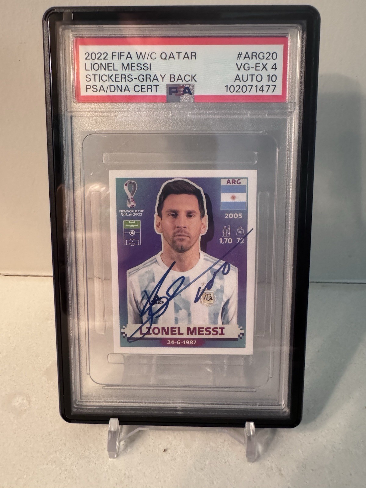 2022 FIFA World Cup Panini Stickers Lionel Messi Auto PSA 🐐