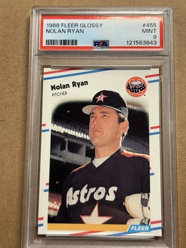 1988 Fleer Glossy #455 Nolan Ryan HOF PSA 9 MINT Fresh Slab