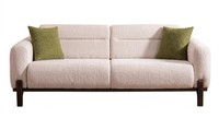Beiges Weiches 2-Sitzer-Sofa Stoffsofa Moderner Stil DesignermöBel Wohnzimmer