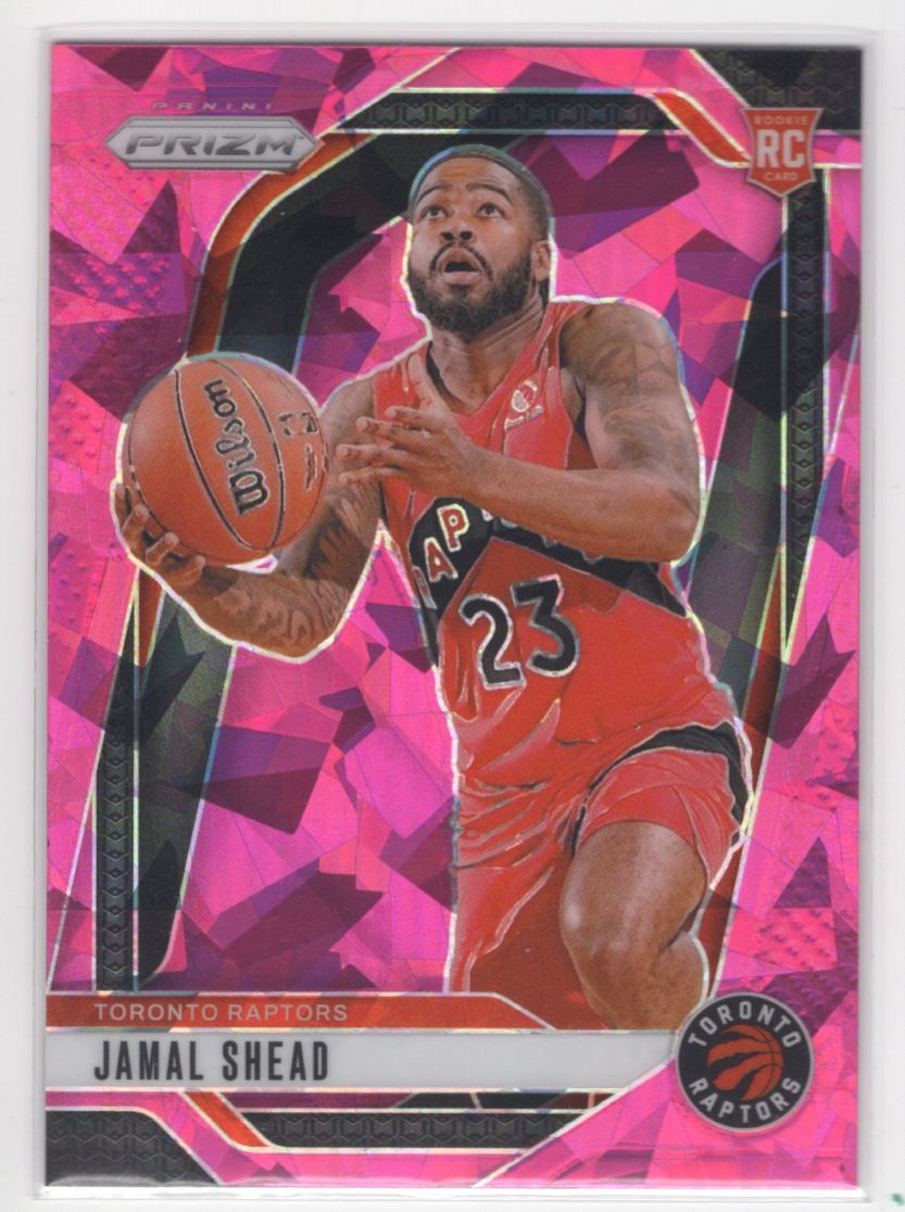 #241 Jamal Shead 2024-25 Panini Prizm Pink Ice RC Toronto Raptors