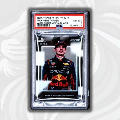 PSA 8 - /10 Max Verstappen -2025 Topps Lights Out F1 F175 - World Champion Black
