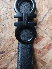 FERRAGAMO LEATHER BELT WITH BLACK LARGE BUCKLE all sizes