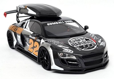 GTSpirit 1/18 - Audi R8 Gumball 3000 Jon Olsson + Roofbox Resin Scale Model Car