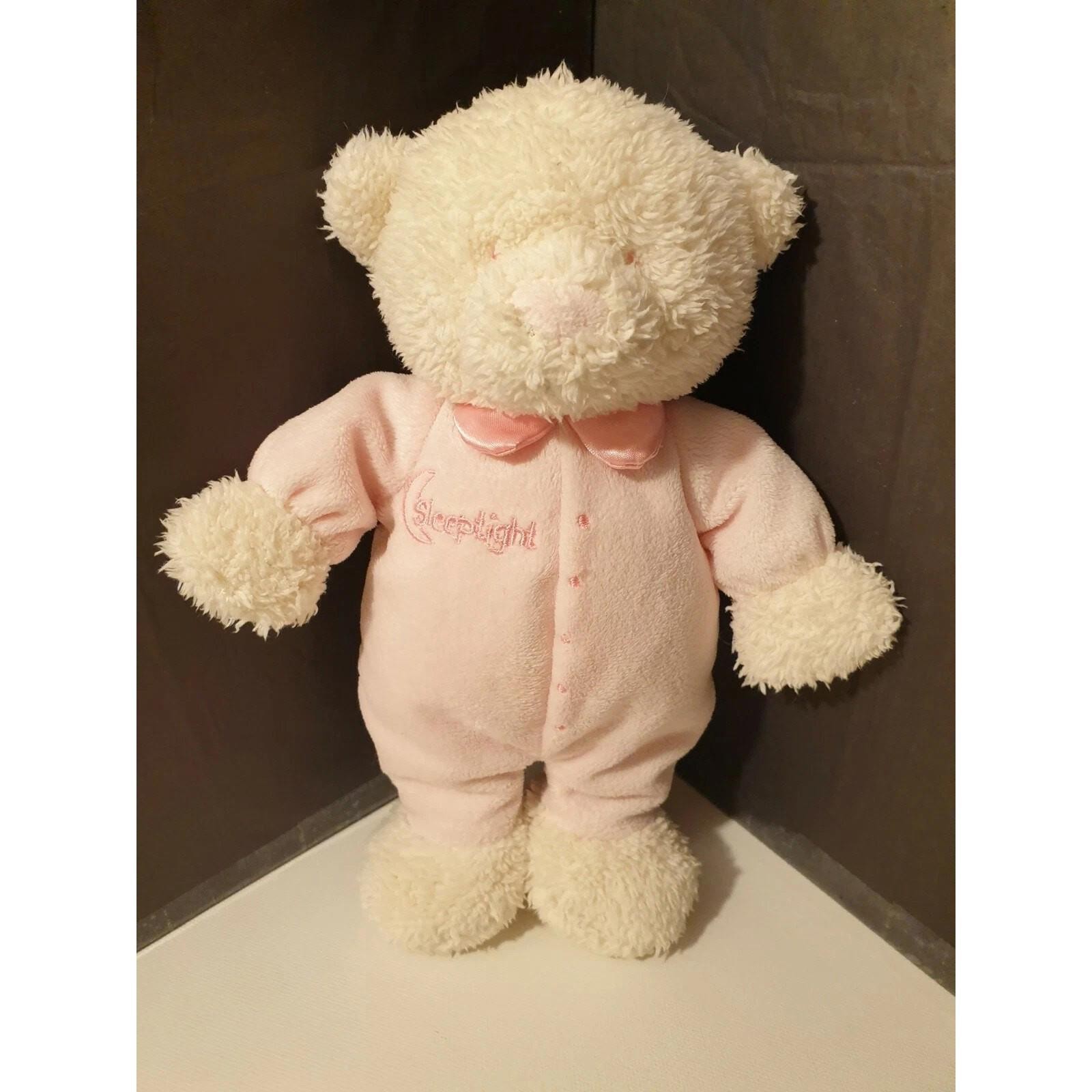 MARKS AND SPENCER M&S PINK CREAM TEDDY BABY BEAR SOFT PLUSH TOY 9" v51