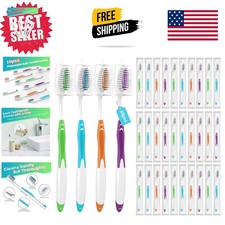 Cost-Effective 30 Pack Disposable Toothbrushes with Ergonomic Design and Covers