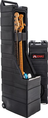 ENKI AMG-2 Double E-Bass Case 3. Gen Profi Transport Bassgitarren Koffer Schwarz