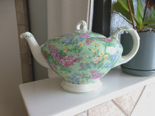 RARE Vintage Empire England Lovely Chintz LILAC TIME Porcelain Teapot No Damage RARE Vintage Empire England Lovely Chintz LILAC TIME Porcelain Teapot No Damage