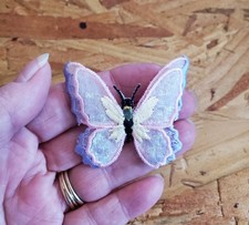 Butterfly - Insect - Spring - Layered Pink/Purple Iron On Applique Patch