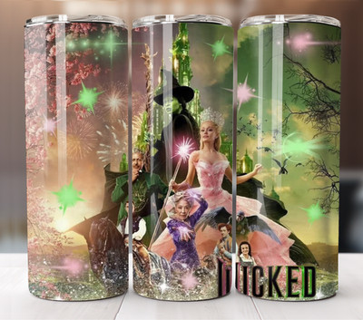 Wicked Movie Theme 20oz Stainless Steel Tumbler   Musical Film Fan Gift Cup