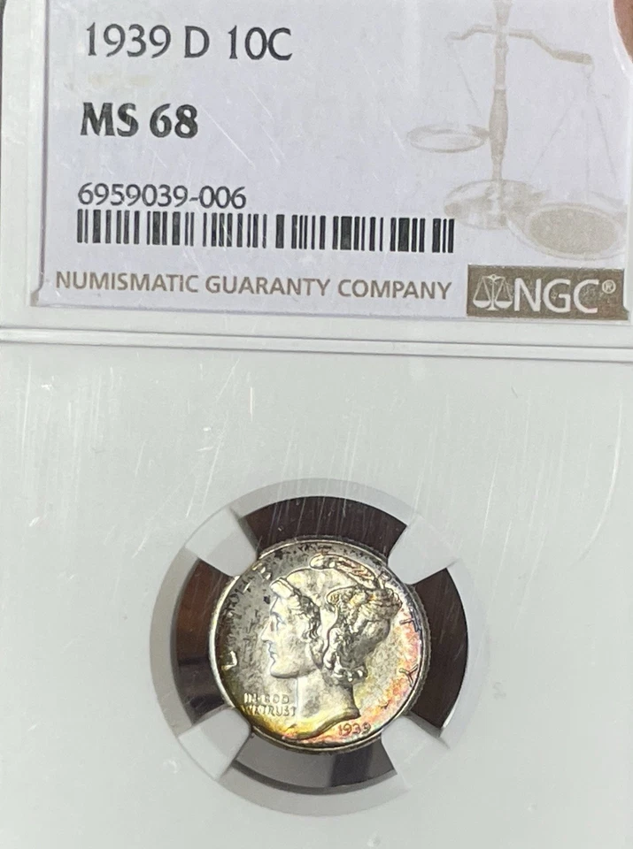 1939 Mercury Dime NGC MS68 - Superb Gem Toned Beauty!!! - Image 4 of 4