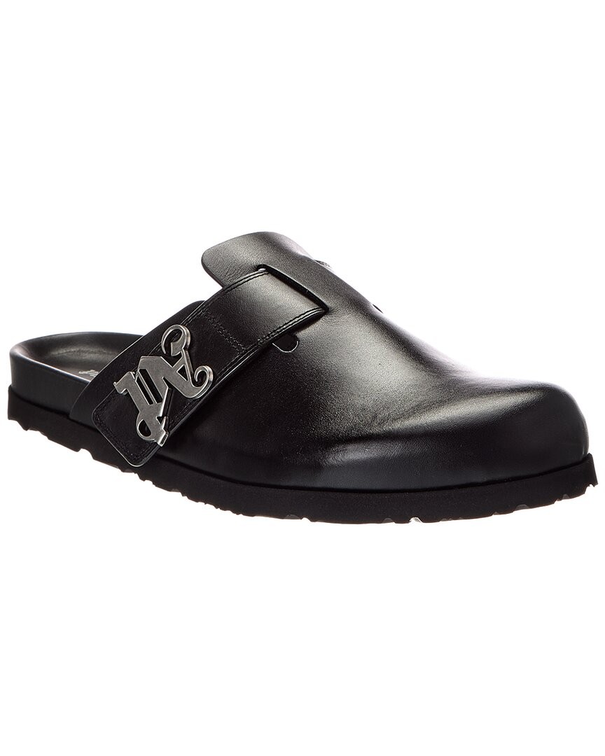 Palm Angels Pa Leather Mule Mens Black 40 54690₽