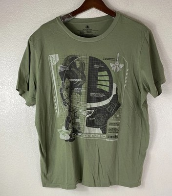 Disney Parks Green T-shirt Tee Buzz Lightyear Star Command Men s XXL Spaceship