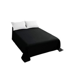 Flat Sheet Top Sheet, Premium Hotel 1-Piece, Luxury and Soft 1500 Queen Black