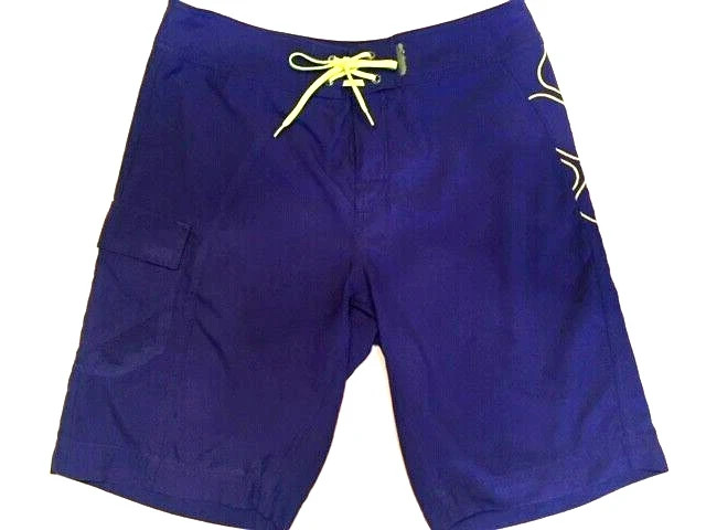 Columbia  Men's Size 32  Board Shorts - Royal Blue/Neon Green (69724RB)