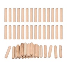 Wooden Dowel Pins 60 Pcs 8x40mm Fluted Beveled Ends Wood Dowel Pegs