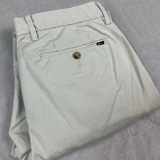 Polo Ralph Lauren Pants Mens 32x30  Beige Chinos Stretch Slim Fit Flat Front