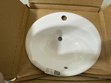 Kohler K-2905-1-0 Farmington 19-1/4" Oval Cast Iron Drop In Bathroom Sink READ 