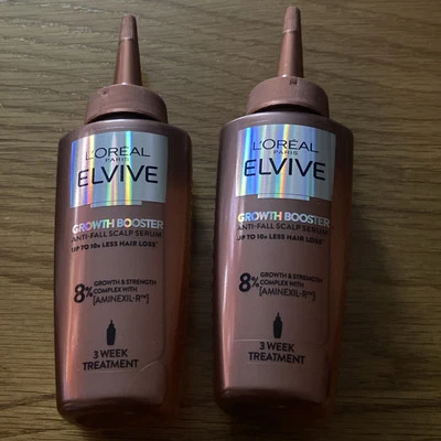 L'OREAL ELVIVE GROWTH BOOSTER 3 WEEK TREATMENT 102MLS X 2 . See Disc For Offer