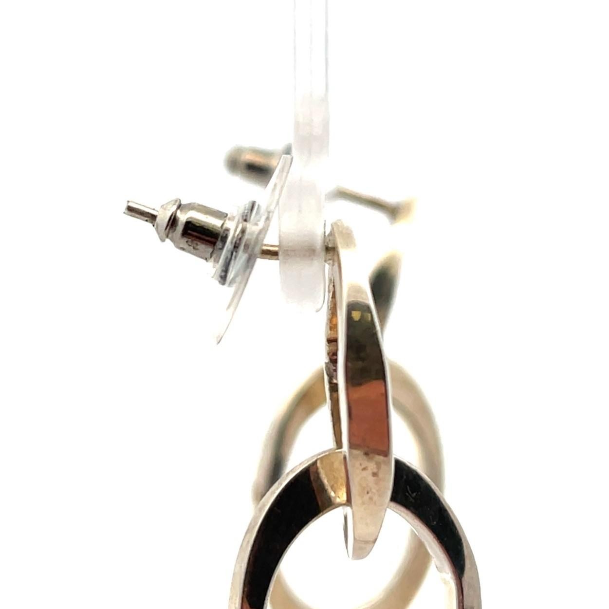 .925 Sterling Silver Linked Ring Dangle Earrings … - image 5