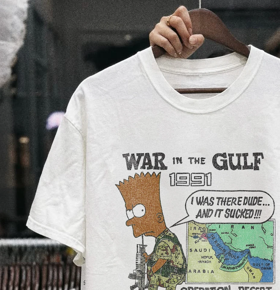 BOOTLEG BART (90s ENERGY)WAR IN THE GULF 1991 WHITE T-SHIRT - Image 2 of 2