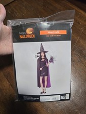 Adult Cape Reversible by happy Halloween Black  Purple One Size Fits Most - NEW