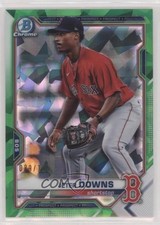 2021 Bowman Sapphire Chrome Prospects Green Refractor 89/125 Jeter Downs 1v3