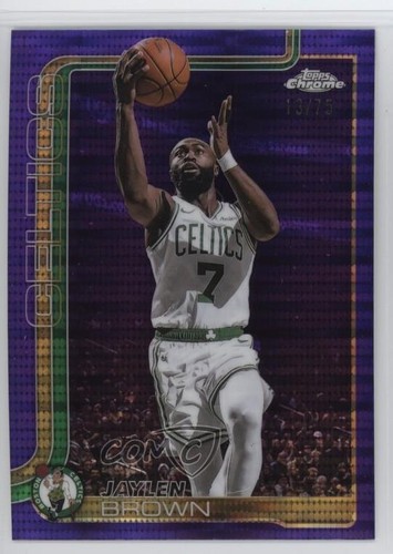 2025-26 Topps Chrome Purple Pulsar Refractor 13/75 Jaylen Brown #51 f0n