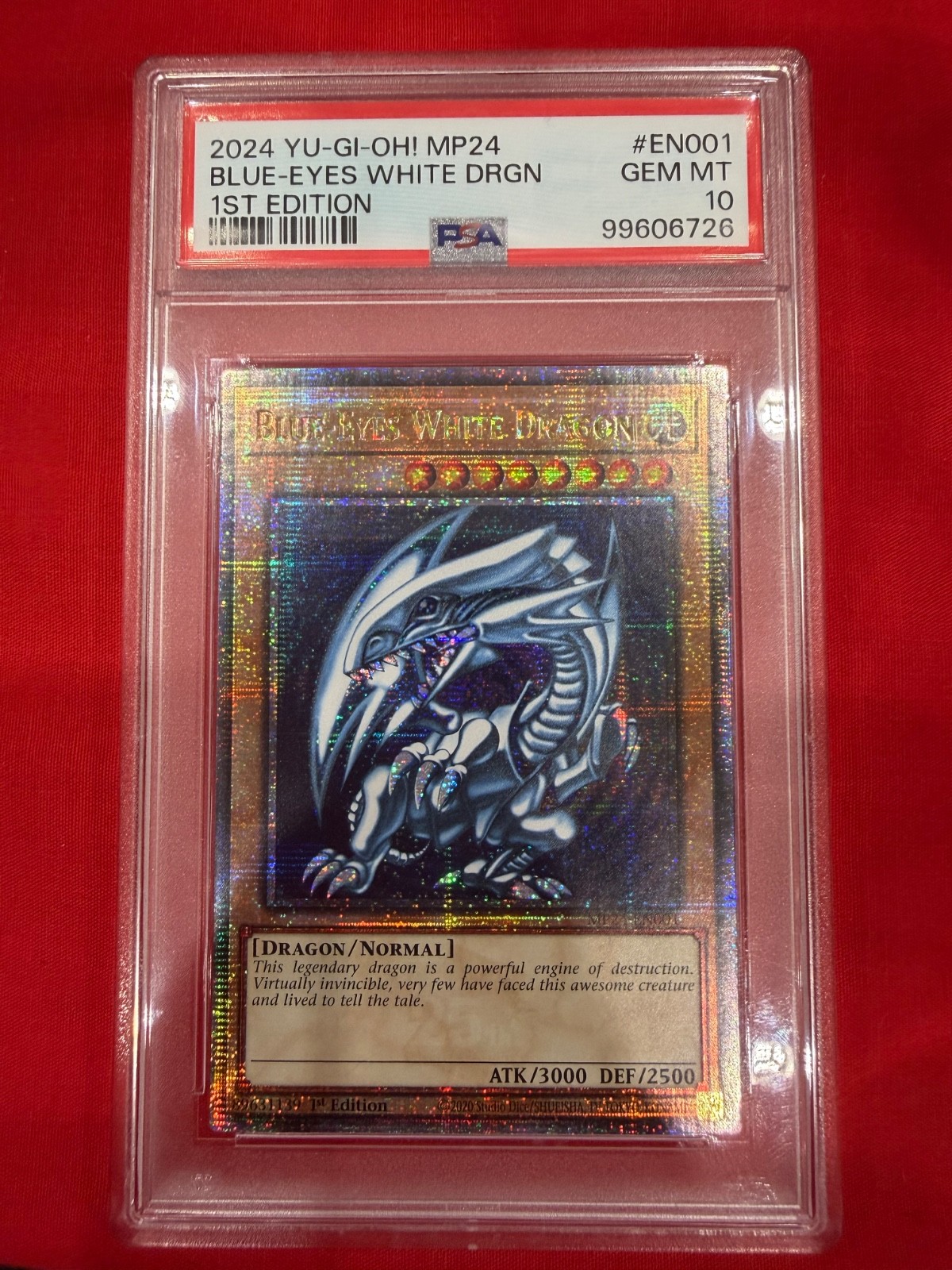 Konami Yu-Gi-Oh! Blue-Eyes White Dragon QCSR MP24-EN001 1st Ed PSA 10 25th ANNIV