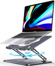 Adjustable Laptop Stand with 360  Rotating Base,Ergonomic Laptop Stand for De...