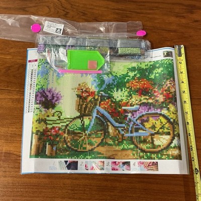 Bicycle Bike Flower Mart Garden Mosaic Diamond Painting Kit 