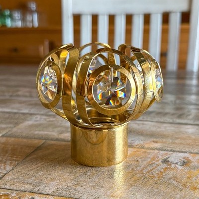 Crystal Temptations Candle Holder 24K Gold Plated HangingSwarovski Crystals READ