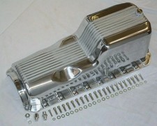 1965 To 1990 Big Block Chevy 396 454 Aluminum Finned Oil Pan Polished Cast 1965 To 1990 Big Block Chevy 396 454 Aluminum Finned Oil Pan Polished Cast