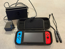 Nintendo Switch V2 HAC-001(-01) Red/Blue Joy-Con Console with Dock, Charger Case