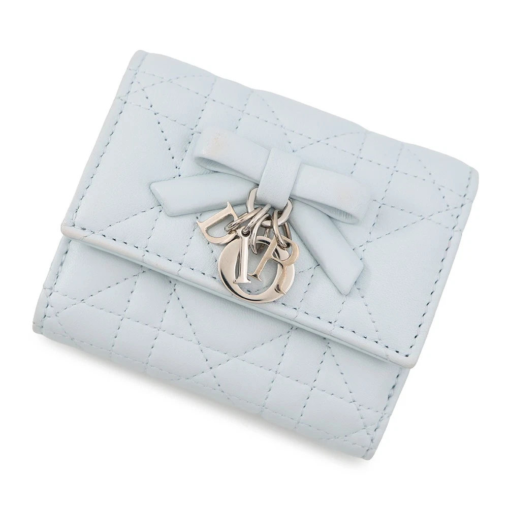 Dior — Dior cannage compact wallet Leather Light Blue S2608PUQA