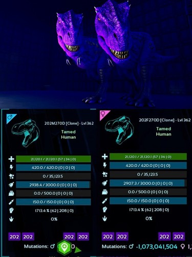 Rex Clone Pair 1713% Melee ASA🔥Top Stats Color Free Saddle Survival Ascended - Bild 5 von 28