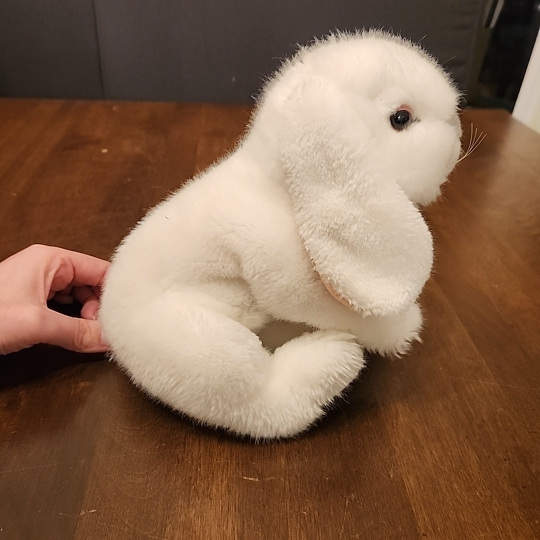 Animal Alley White Bunny Rabbit Plush Toys R Us Pink Lop Ears 12