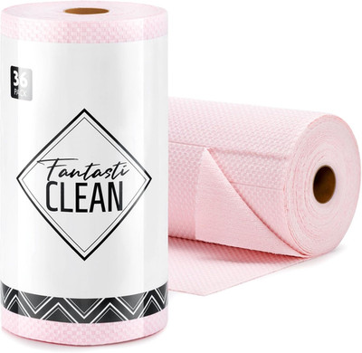Large Tear-Away Microfiber Cleaning Cloth Roll - 18'' by 12'', 36 Sheets, Thick 
