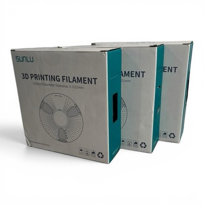 3-Pk SUNLU PLA Gray 1.75mm 1kg 3D Printer Filament 0.02mm Tolerance NEW w/ Spool