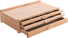 3-Drawer Artist Tool Supply Box with 5 Compartments per Drawer - Hardwood Art Bo