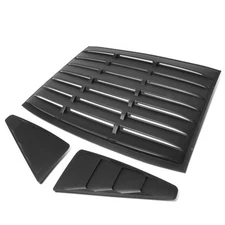 FOR 05-14 FORD MUSTANG COUPE MATTE BLACK REAR+QUARTER SIDE WINDOW LOUVER COVER
