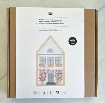 Rico Design Spring House Counted Cross Stitch Embroidery Kit w/ Frame, Houses