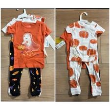 Carters Infant Girls Spooky Sweet Halloween Cotton Pajamas 4 Piece Set 12 Months
