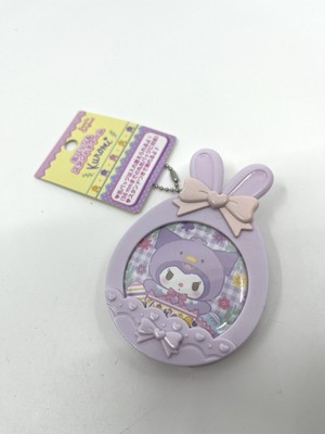 Sanrio Kuromi Easter Tin Badge Charm Stand Japan Bunny Frame Keychain NWT Kawaii