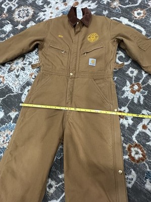 Carhartt Quilt-Lined Duck Coveralls Jumpsuit Insulated Men's Sz 36
