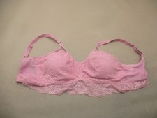 Auden Size XXL Womens Pink Lace Lined Wireless Back Closure Bralette Bra 11D